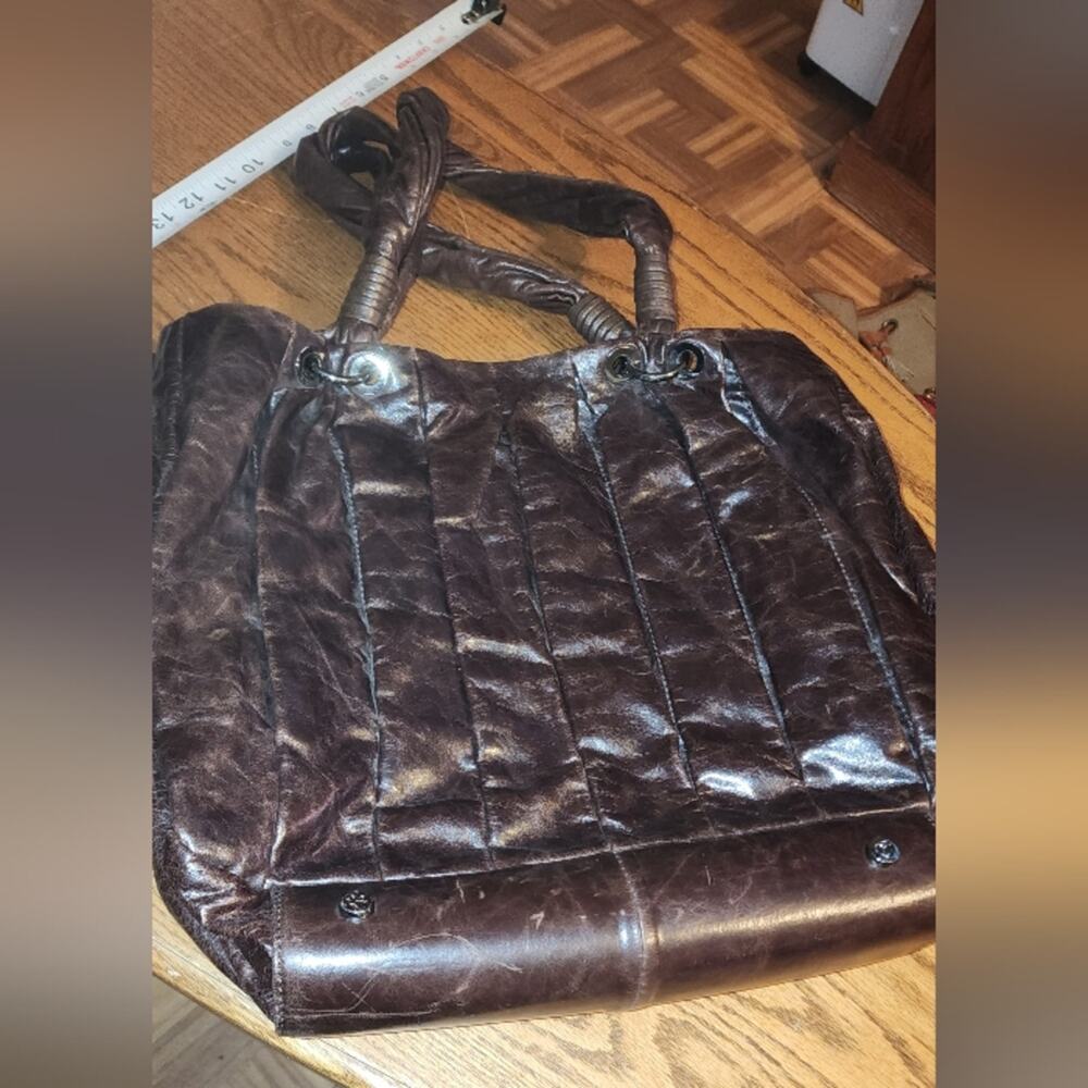 DONLAD J PILNER EUC CASUAL XL LEATHER SHOULDER BAG